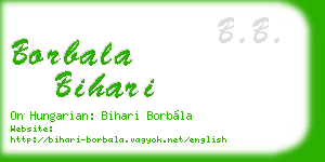 borbala bihari business card