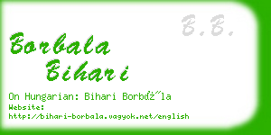 borbala bihari business card